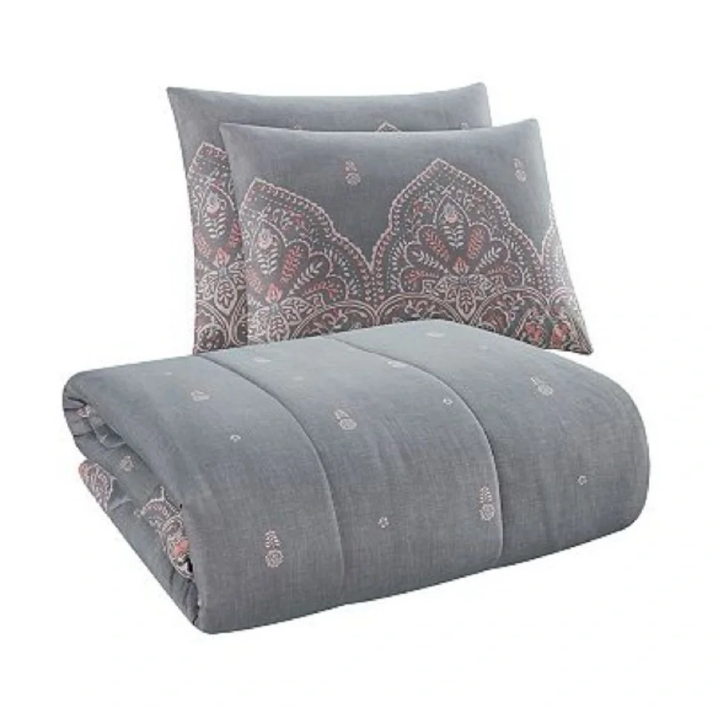 New King Size 9 Pc The Big One® Evelyn Paisley Reversible Comforter Set w/Sheets